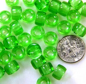  Pony, Roller Beads, 9mm, 3.5mm Hole, Peridot Green,, 20 Pcs, 106 - Picture 1 of 1