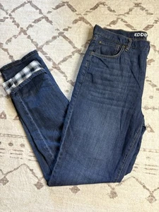 Eddie Bauer Womens Jeans Flannel Lined Sz 12 Boyfriend/Relaxed Warm - Picture 1 of 6