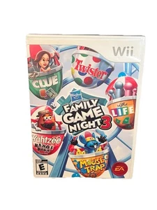 Hasbro Family Game 3 Night Nintendo Wii Clue Life Twister Yahtzee Mouse Trap CIB - Imagen 1 de 4