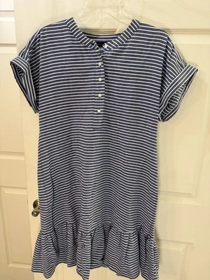 Tommy Hilfiger Vestido Náutico Playa Rayas Manga Corta Mezcla Algodón Talla 10 Foto 1 de 4