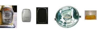 Juego de señal antiniebla reflector vidrio lente faro tipo plano euro apto para Mercedes W114 W Foto 1 de 2