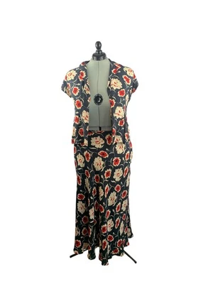 Jones New York Floral Silk Two-Piece Dress Set Size 16 - Image 1 of 4