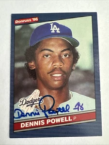 Tarjeta firmada autografiada de Dennis Powell 1986 Donruss #250 de Los Angeles Dodgers - Imagen 1 de 2