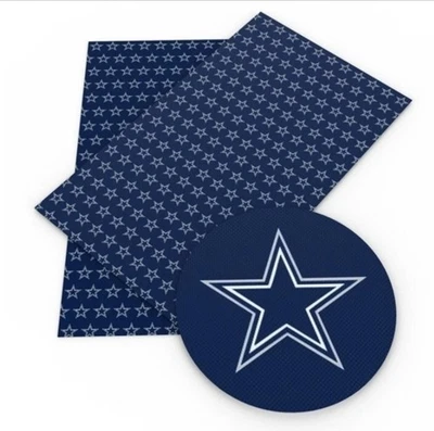 Cowboys FAUX LEATHER SHEET 8 x 12" 1070966 Dallas Football LITCHI TEXTURE