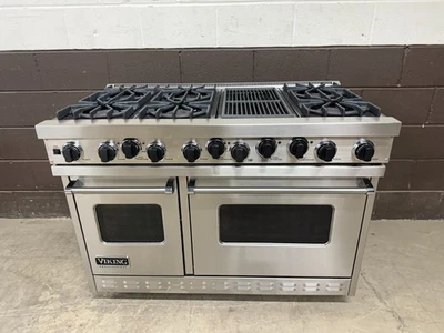 VIKING VDSC4876GSS- 48" Professional Dual Fuel Range Oven 6 Burners + Griddle - Image 1 of 4