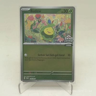 Pokemon TCG Indonesia Budew 038/M-P Premiere Ball League JUDGE Stamp 2025 Raro - Imagen 1 de 4
