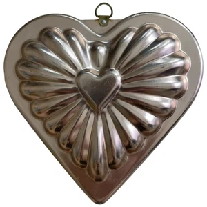 Molde de gelatina de estaño corazón colgante de pared granja cocina decoración cobre aluminio - Imagen 1 de 5