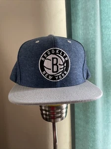 Mitchell & Ness Brooklyn Nets Denim Spirit Adjustable Snapback Hat Cap Flatbrim - Picture 1 of 9