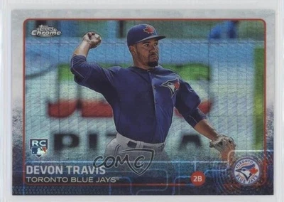 2015 Topps Chrome Prism Refractor Devon Travis #184 Rookie RC - Image 1 of 2