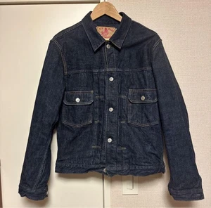 TCB Jeans Wool-Lined 50s Denim Jacket Size 42 Vintage Blanket Wool Material - Picture 1 of 4
