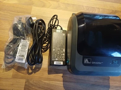 Zebra GK420D Direct Thermal Label Printer – Black – Fully Working - Image 1 of 4