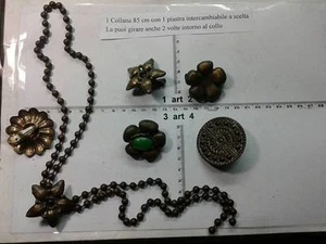 collana e centrale regolabile a scelta italy pietre smalto vintage necklace b13 - Foto 1 di 1