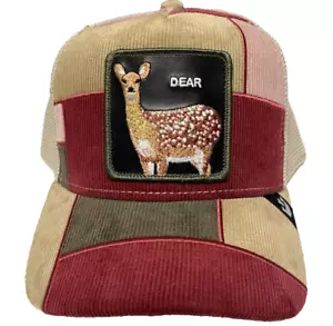 Letter Opener Dear Deer Hat Goorin Bros Animal Trucker Snapback Corduroy Patch - Picture 1 of 4