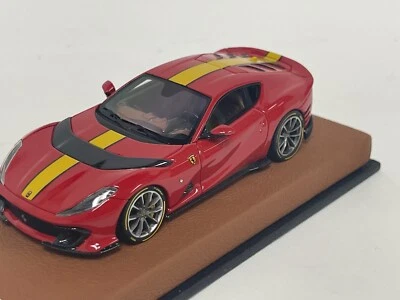 1/43 Looksmart Ferrari 812 Competizione Rosso Corsa Yellow Livery LS530C Leather - Image 1 of 4