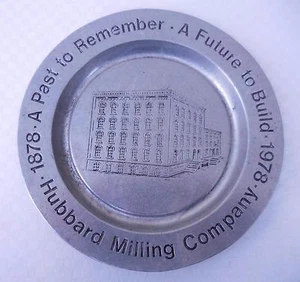 Hubbard Milling Company 100th Anniversary Pewter Plate, Mankato Minnesota 1978 - Bild 1 von 1
