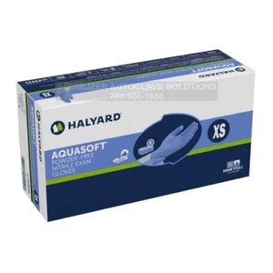 Halyard AQUASOFT* Nitrile Exam Gloves 43932 - BOX of 300 X-SMALL - Picture 1 of 1