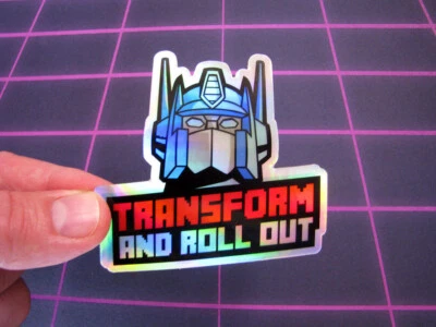 Calcomanía holográfica "Roll Out" robot metálico para computadora portátil monopatín Foto 1 de 4