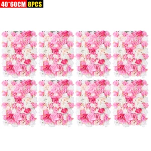 8 Piezas Boda Calle Fondo Pared Flor Artificial Pared Rosa 60x40cm DHL - Imagen 1 de 12