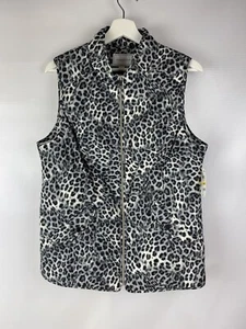 New, CHARTER CLUB LEOPARD Print MOCK DIAMOND QUILTED POCKETS VEST, Size M, 01 - Picture 1 of 9