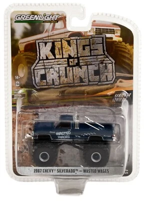 GreenLight *KINGS CRUNCH 10* WASTED WAGES 1987 Chevy Silverado Monster Truck NIP - Image 1 of 2