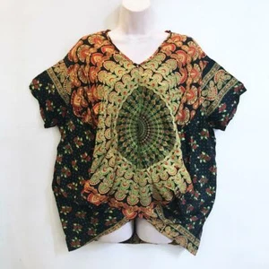 Top blusa Sacred Threads hippie boho festival mandala stampa blocco 220167 sistema operativo - Foto 1 di 2