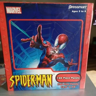Quebra-cabeça vintage 2003 Pressman Marvel Spiderman Childs 100 peças novo 12,5"X 15" - Imagem 1 de 4