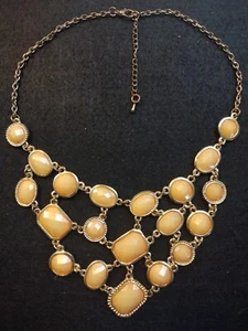 Collana donna dichiarazione pietra avorio arancione pesca - Foto 1 di 7
