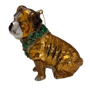Bulldog Glamour Vidrio Vintage / Adorno de Navidad San Bernardo - Imagen 1 de 10