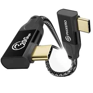 iDSONIX 90 Degree USB C to USB C Cable 100W USB C 3.2 Gen, 20Gbps 4K Video 0.5m - Picture 1 of 4