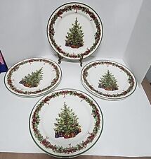 Radko Set Of 4 Christmas Dinner Plates Traditions Holiday Celebrations 11” Lot 4