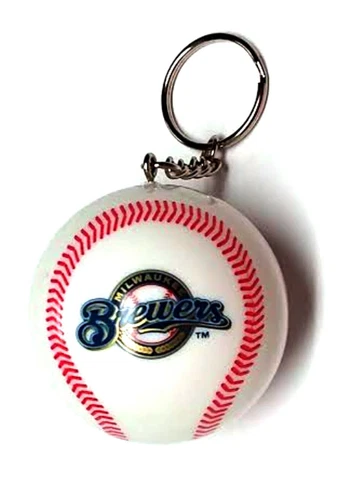 MILWAUKEE BREWERS KEYCHAIN BALL 2" ROUND LICENSED NEW MLB CHARM PULL Cover