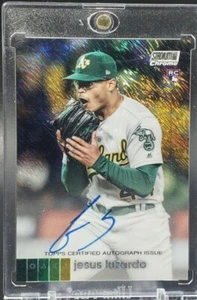 2020 Topps Stadium Club Chrome Jesus Luzardo Rookie Auto GOLD SHIMMER #'d /5 RC - Picture 1 of 2