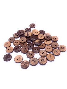 15mm Coconut Shell Buttons Brown 2 Hole Sewing Scrapbooking Knitting Cardigans - Picture 1 of 11