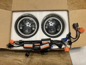 Xprite 7" 80W LED RGB Halo DRL Headlights for 1997-2018 Jeep Wrangler TJ LJ JK - Bild 1 von 8