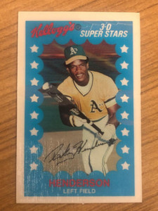 1982 Kellogg's RICKEY HENDERSON #4 Oakland A's 3D