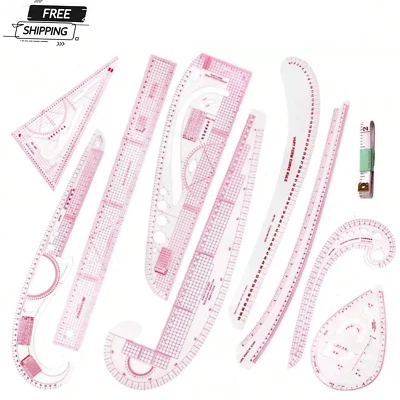 Juego de reglas métricas curva francesa medida de costura regla de costura plantilla de sastre Foto 1 de 4