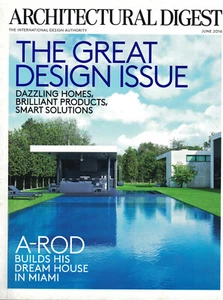 Architectural Digest June 2016 The Great Design Issue A-Rod builds dream house - Imagen 1 de 1