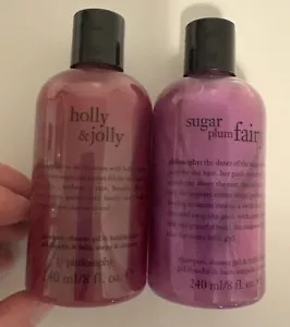 Philosophy Holly Jolly Wishes Bath Body Set Shower Gel & Bubble Bath 8 oz each - Picture 1 of 1