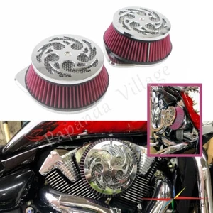Chrome Big Sucker Air Filter Cleaner Kit For Suzuki Boulevard M109R VZR VLR1800 - Picture 1 of 10
