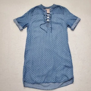 Philosophy Sheath Tencel Lyocell Pockets Lace Up Light Denim Blue Women's M - Picture 1 of 12
