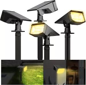 Solar Spot Lights Outdoor 4 Pack, 50LED Spotlights Garden, IP67 3000k 3 - Picture 1 of 7