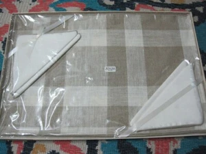 Vintage Set of 4 Brown Linen Placemats and Napkins Set New Old Stock - Picture 1 of 5