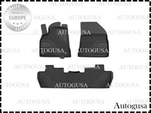 NEW LHD BLACK RUBBER FLOOR MATS LINERS ALL WEATHER FOR PEUGEOT 5008 2009-2016 - Picture 1 of 4