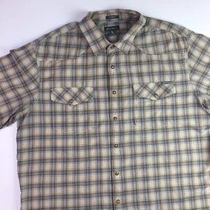 Eddie Bauer Mens Classic Fit Snap Button Plaid Shirt Short Sleeve Size TXL - Picture 1 of 7