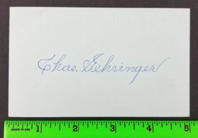 Vintage Chas Charlie Gehringer  Baseball Signed Autograph 3x5 Index Card - Image 1 of 3