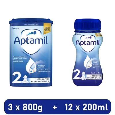 Aptamil 2 Follow On Baby Milk Monthly Milks Feeding Baby Bundle Formula - Image 1 of 4
