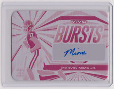 Marvin Mims Jr. 2023 Leaf Vivid Bursts XRC Magenta Plate Auto (1/1)