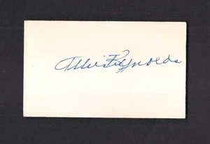 Allie Reynolds Autographed 3x5 card-Baseball  1940s New York Yankees Pitcher - Picture 1 of 2