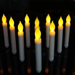 12-Pack LED Candles Flameless Taper Warm White Body Wax Dipped Battery Operated - Picture 1 of 13