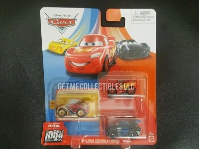 DISNEY PIXAR CARS MINI RACERS GOLD CRUZ FLORIDA 500 RIVALRY 3 PACK FREE SHIP $15 - Image 1 of 4